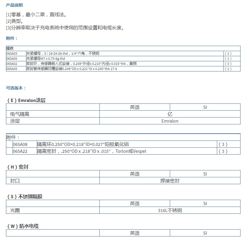 PCB高頻壓力傳感器113B03型技術(shù)參數(shù)