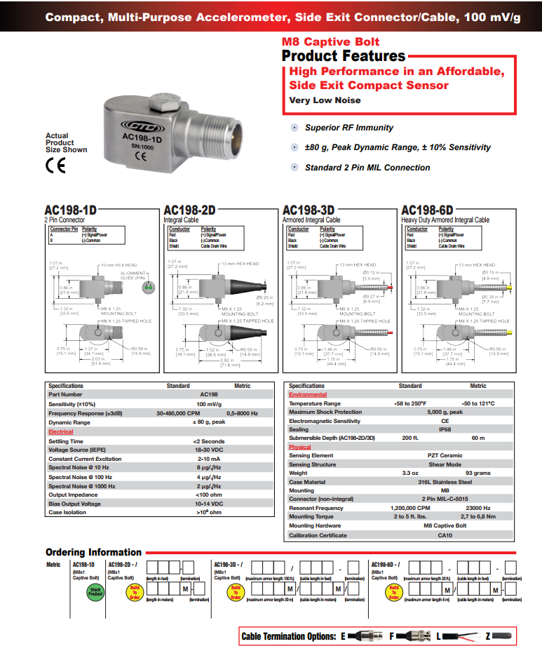 CTC 緊湊型多用途中型加速度振動(dòng)計(jì)AC198技術(shù)參數(shù)